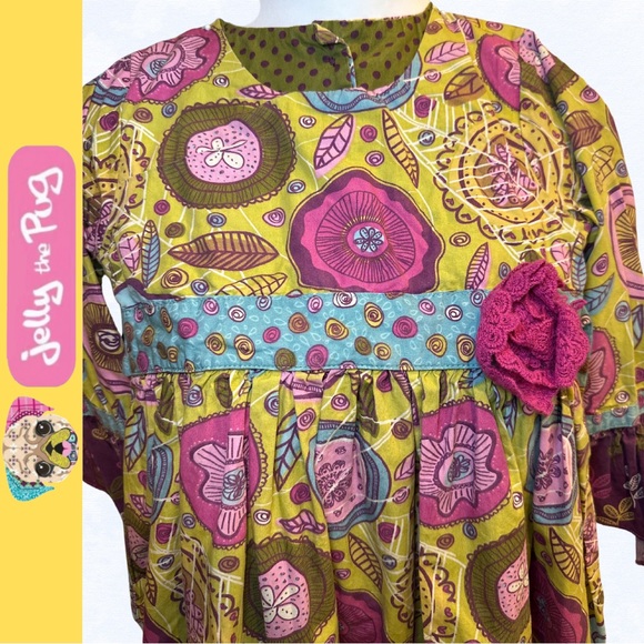 Jelly the Pug Girl Heathers Collection Funky Floral Brooklyn Dress /Sz 6 - Picture 3 of 11